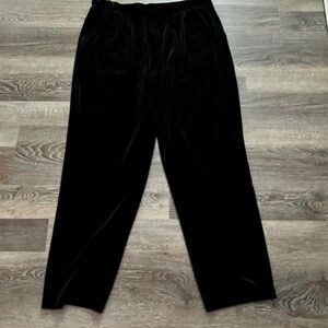 Land’s End XL 18P Black Velvet Women’s Starfish High Rise Wide Leg Pull on Pant